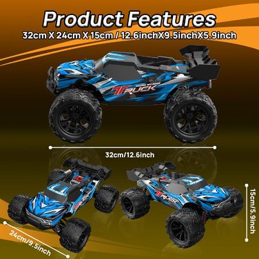 Позашляховик на радіокеруванні 40 км/год для дорослих і дітей (8+), 4WD RC Monster Truck