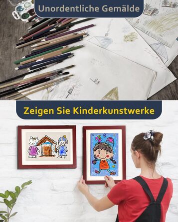 Рамка для дитячих малюнків Ciscle A4, 2 шт., махагоні, з фронтальним завантаженням для творчих робіт, школа, дім