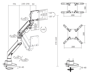 Настільне кріплення для монітора OfficePro MA851B