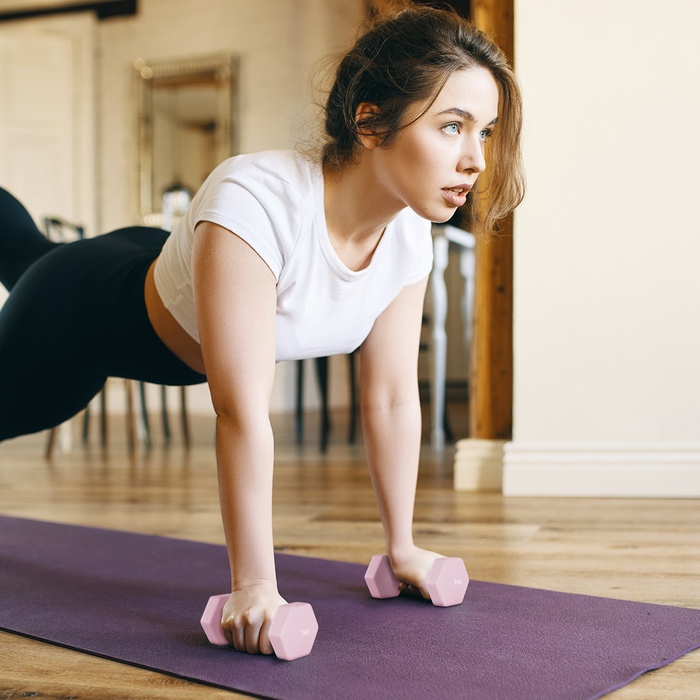 Набір гантелей, 6 шт. з різною вагою, сталевий набір коротких гантелей: 1 кг, 2 кг, 3 кг