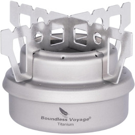 iBasingo Titan Alkoholkocher Spirit Herd з кріпленням - портативний газовий пальник для кемпінгу, пікніків та трекінгу Ti2001C