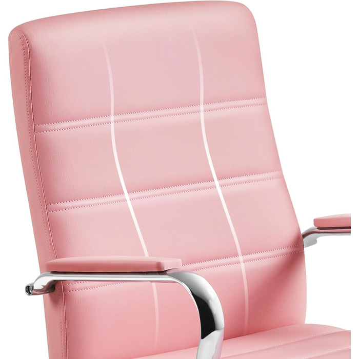 Крісло офісне Yaheetech ергономічне з підлокітниками, для дому та офісу, на коліщатках, рожеве