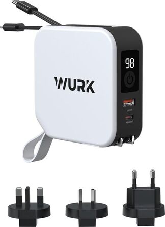 В-1 PowerPack Power Bank, Бездротовий зарядний пристрій, Travel Plug, 10 000 мАг, Швидка зарядка, 5-