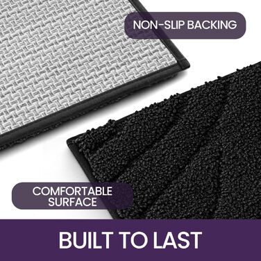 Килимок для ванної кімнати DEXI, чорний, 61 x 92 см, машинне прання, антиковзаюча поверхня