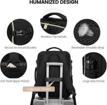 LOVEVOOK Рюкзак для ручної поклажі 40L, жіночий, для подорожей, великий, сумка-валіза, рюкзак для ноутбука 17.3