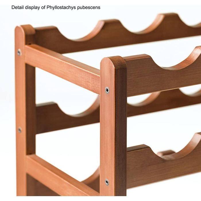 Стелаж для пляшок Tinyuet з бамбука, 4-рівневий, на 16 пляшок, 43x23x38 см