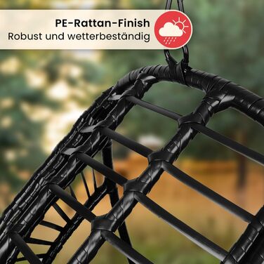 XXL Гамак-крісло Swoods з каркасом для дому та вулиці, яйцеподібне крісло, з подушкою, до 150 кг (темно-сірий)