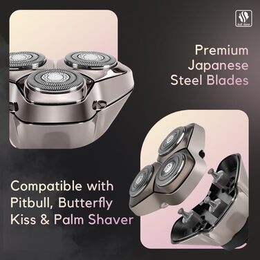 Запасні леза для бритви Skull Shaver Baron PRO (3 шт.) для моделей Pitbull, Palm та Butterfly