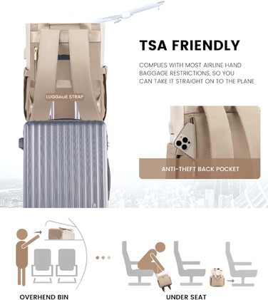 Жіночий рюкзак LOVEVOOK: компактний, водонепроникний, для ноутбука 15.6