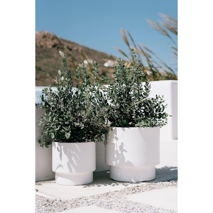 Пластиковий горщик для квітів Tymar з вкладишем, великий (Антрацит DBHER, діаметр 30 см)