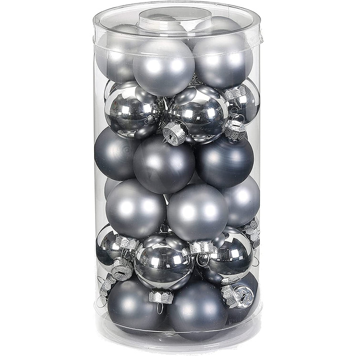 Чарівні скляні різдвяні кулі 4 см x 30 шт. ялинкові кулі (туманно-сірий)