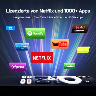 Міні проектор WOLFANG 4K з автофокусом та корекцією трапеції, 28000 люмен, WiFi 6, Bluetooth, для домашнього кінотеатру, 180° підставка, підтримка iOS/Android, для показу на вулиці