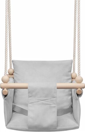 Дитяча гойдалка-крісло MAMOI® для дітей, дерев'яна гойдалка для дверного отвору, світло-сіра