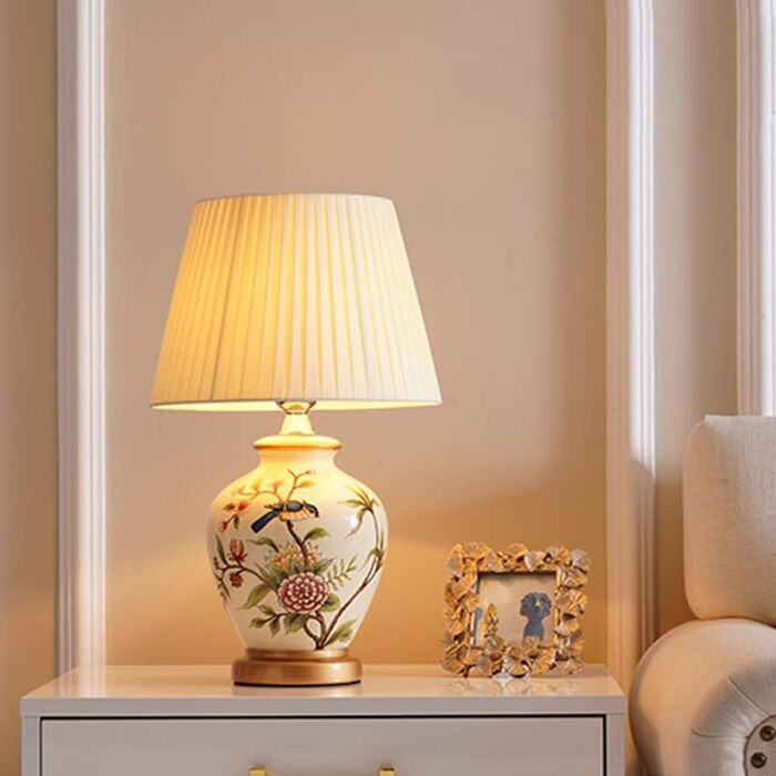 Керамічна настільна лампа Mengjay - настільна лампа, нічник, декоративне освітлення, торшер для читання, вітальня (біла)