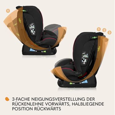 Автокрісло Lionelo AART I-Size для дітей 40-150 см, чорне, з регулюванням спинки та підголівника, R129 i-Size