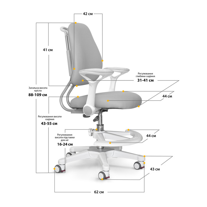 Дитяче крісло ErgoKids Mio Ergo Grey (арт.Y-507 G)