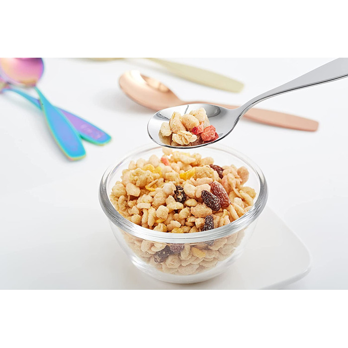 Набір дитячого столового прибору Exzact Edelstahl (12 шт.) - 4 виделки, 4 ножі, 4 ложки (Собака, Кіт, Заєць)