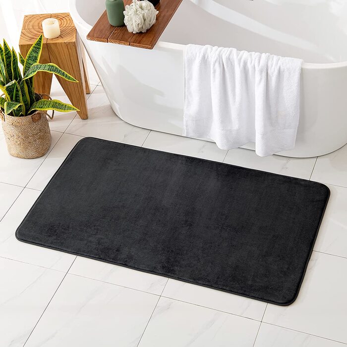 Однотонний килимок для ванної MIULEE килимок для ванної з ефектом пам'яті Килимок для ванної килимок для душу Килимок для ванної килимок для душу декоративний килимок нековзний килимок для ванної вітальні 70x120 см (60x90 см, темно-сірий)