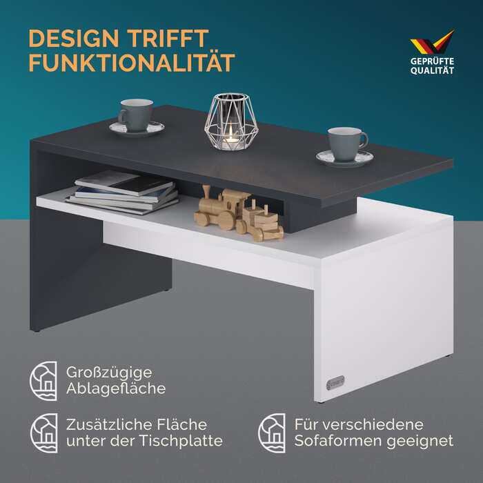 Столик журнальний Sacramento White/Anthracite 95x55x50см
