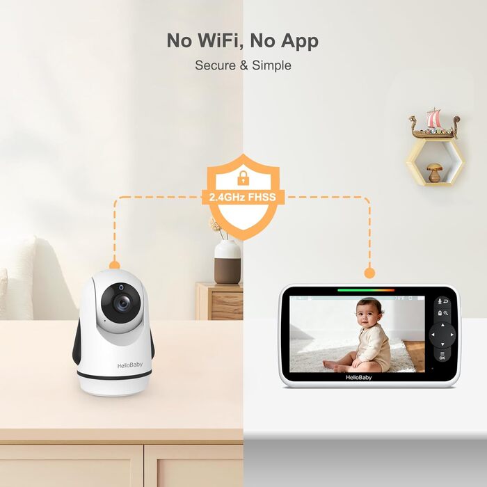 Відеоняня HelloBaby HB6351Plus з камерою та аудіо, 5