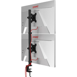 Тримач для моніторів Duronic DM35V2X1 (2 шт.) | Вертикальна підставка для двох моніторів, регульована, з гнучкими з'єднаннями, VESA 75x75, 100x100, для офісу та дому