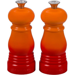 Набір мельниць для солі та перцю Le Creuset, ABS-пластик, 5x5x12.1 см, керамічний жорно, кольору 'Ofenrot'