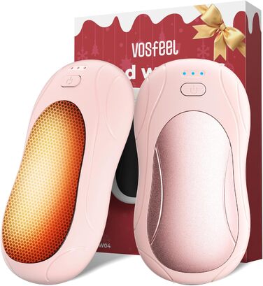 Електричні грілки для рук 2 шт. з магнітом, портативні 6000mAh, 3 режими нагріву, USB, для кемпінгу, офісу (рожеві)