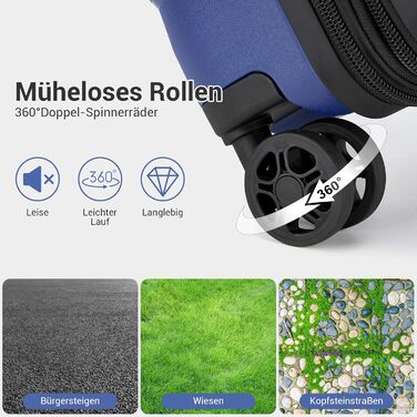 Чохол KONO середнього розміру з жорсткою обшивкою, валіза з 4 колесами, розширювана, легка, з тримачем для напоїв та TSA замком (зелений, L)