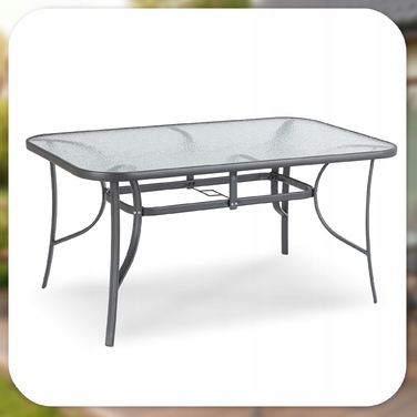 Комплект садових меблів MEBEL ELITE, сірий текстиль, 7 предметів