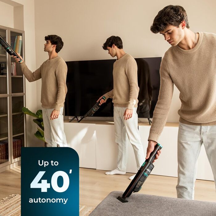 Ручний пилосос Cecotec Conga Rockstar: 210 Вт, цифровий, 20 кПа, до 40 хв роботи, 2 режими, аксесуари для килимів та матраців, сірий (Micro + Animal)