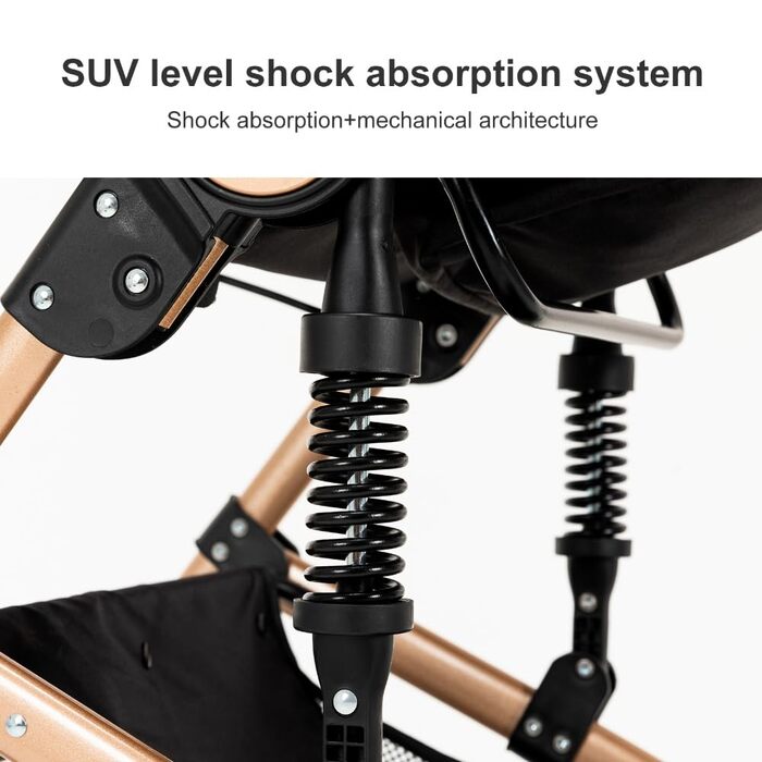 Дитяча коляска 3 в 1 з шасію-книгою та подвійною амортизацією, механізм складання одним кліком для новонароджених та малюків (Сірий)