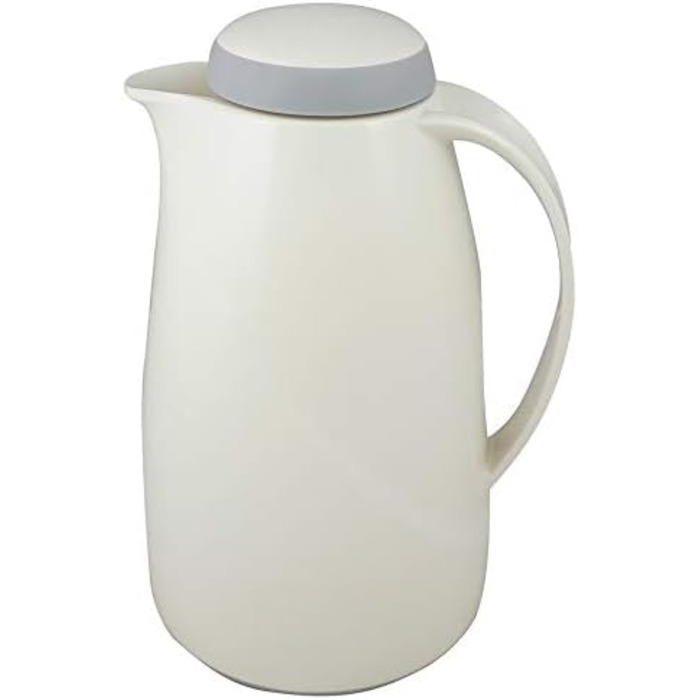 Термос Helios Wave, 1,5 л, пластик, білий, з кришкою-гвинтом, придатний для миття в посудомийній машині