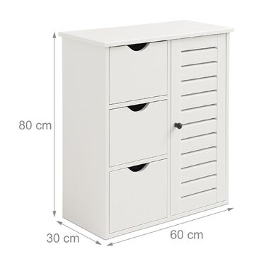 Шафка для ванної кімнати Relaxdays з 3 висувними ящиками