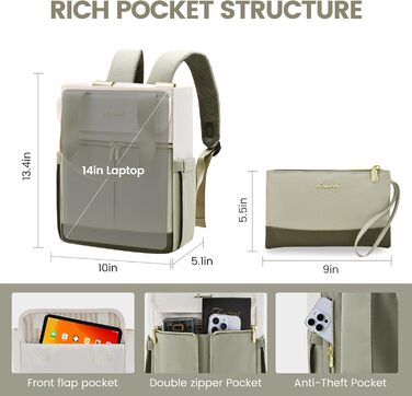 Жіночий рюкзак LOVEVOOK: компактний, водонепроникний, для міста та подорожей (13,3 дюйми)