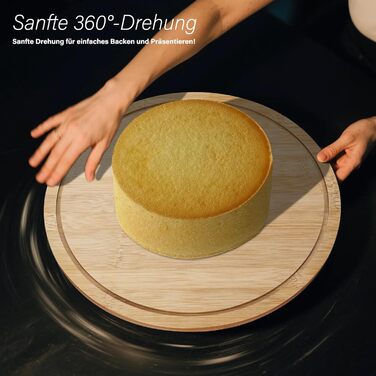 Дерев'яний підставка для тортів з кришкою, обертова тарілка для випічки, декор для тортів | Eukue