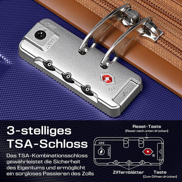 Набір валіз Joyway 5 предметів з ABS пластику, розширюваний, з TSA замком та 4 колесами (Marineblau)