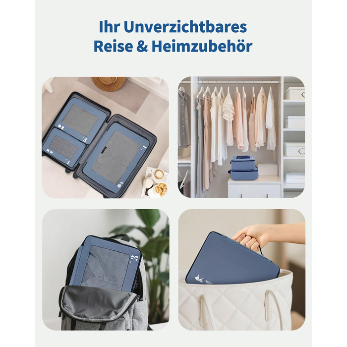 Набір органайзерів для валізи ECOHUB (7 предметів), дорожні пакувальні куби з застібкою-блискавкою з переробленого PET, синій