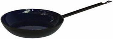 Сковорода фермерська 30, Класична, чорна/синя, діаметр 30 см, емальована, сковорода, емальована, традиційна форма, індукційна (26см, кобальтово-синій), 0561-025
