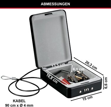 Сейф MASTER LOCK Kompakt P005CEURBLKHRO з комбінацією та кабелем – для документів, коштовностей та телефону