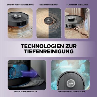 Робот-пилосос та миючий робот Shark PowerDetect RV2800ZEEU: 2-в-1, самостійне очищення, LiDAR, App-керування, чорний