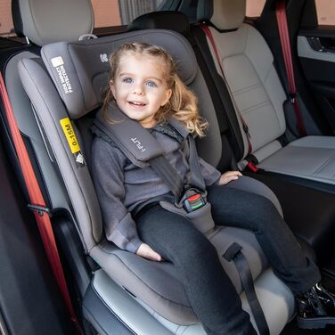 Автокрісло KikkaBoo i-Size i-FLIT 9-36 кг ISOFIX, Група 1/2/3, 15 міс. - 12 років, SPS, Top Tether, регульована підголовник, темно-сірий
