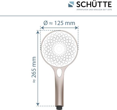 Ручний душ SCHTTE CAPRI з технологією оксамитового розпилення душова лійка з понад 300 струменями та 3 регульованими типами розпилення душова лійка проти накипу для душу (Rose)