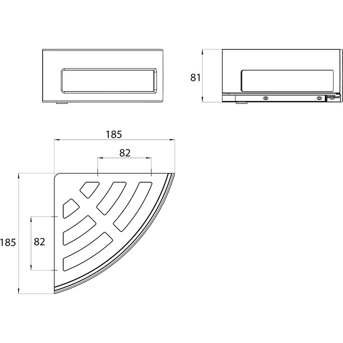 Губчаста кошик Emco System2 для розточування, високоякісна металева душова полиця, хромована душова корзина для банних приладдя (кутова настінна корзина, одномісна, знімна)