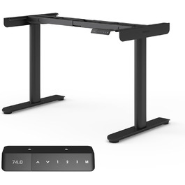 Ерготопія Десктопія Вone – Регульований стіл, Електричне підйомне шасі, Чорний, 7 років гарантії, TÜV-сертифікований
