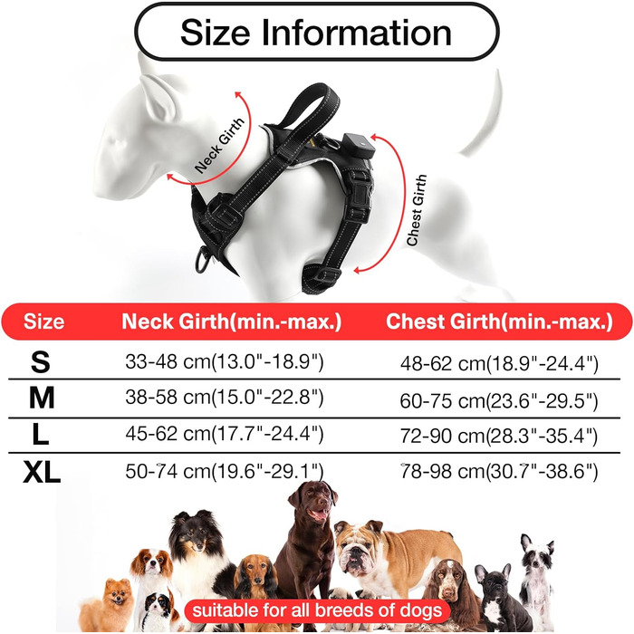 Шлейка для собак, що світиться, акумуляторна, світлодіодна шлейка для собак, регульована світловідбиваюча, м'яка підкладка з підсвічуванням на грудях для собак (зелений XL) (Lшия 45-62CM, груди 72-90CM, чорно-червоний)