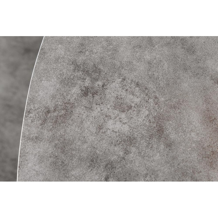 Округлий обідній стіл Riess Ambiente Alpine, 120 см, антрацитова кераміка, чорне металеве підстав'я, на 6 осіб