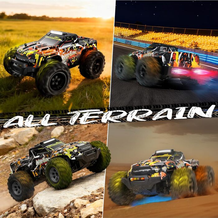 Радіокерований позашляховик BAZADER 1:18 з LED підсвіткою та розпилювачем води, 25 км/год, 2.4 GHz, для дітей від 4 років (Жовтий)