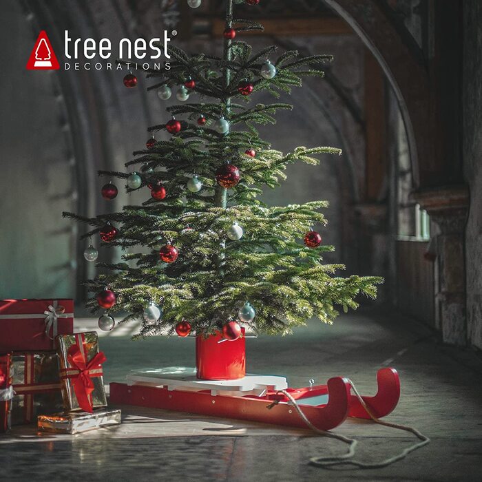 Металева підставка для різдвяної ялинки Tree Nest для справжніх дерев, довжина до 3 м, не потрібно комір для різдвяної ялинки або традиційна спідниця з дерева Сім'я(Гранд) (традиційна, модернізована L)