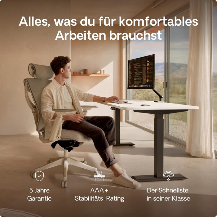 Стол підняття Desktronic Homeone 160x80 см – електричний з USB-портами, чорно-білий