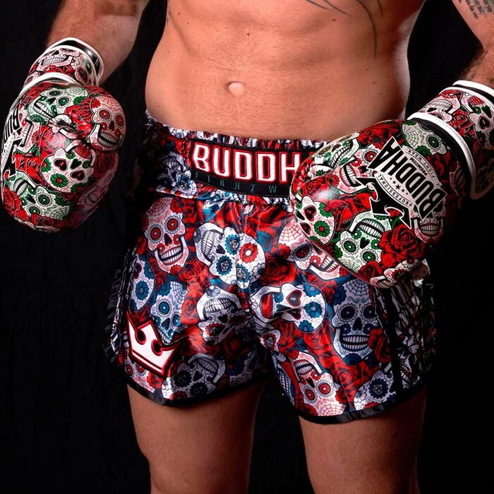 Боксерські рукавички Buddha Fight Wear червоно-чорні